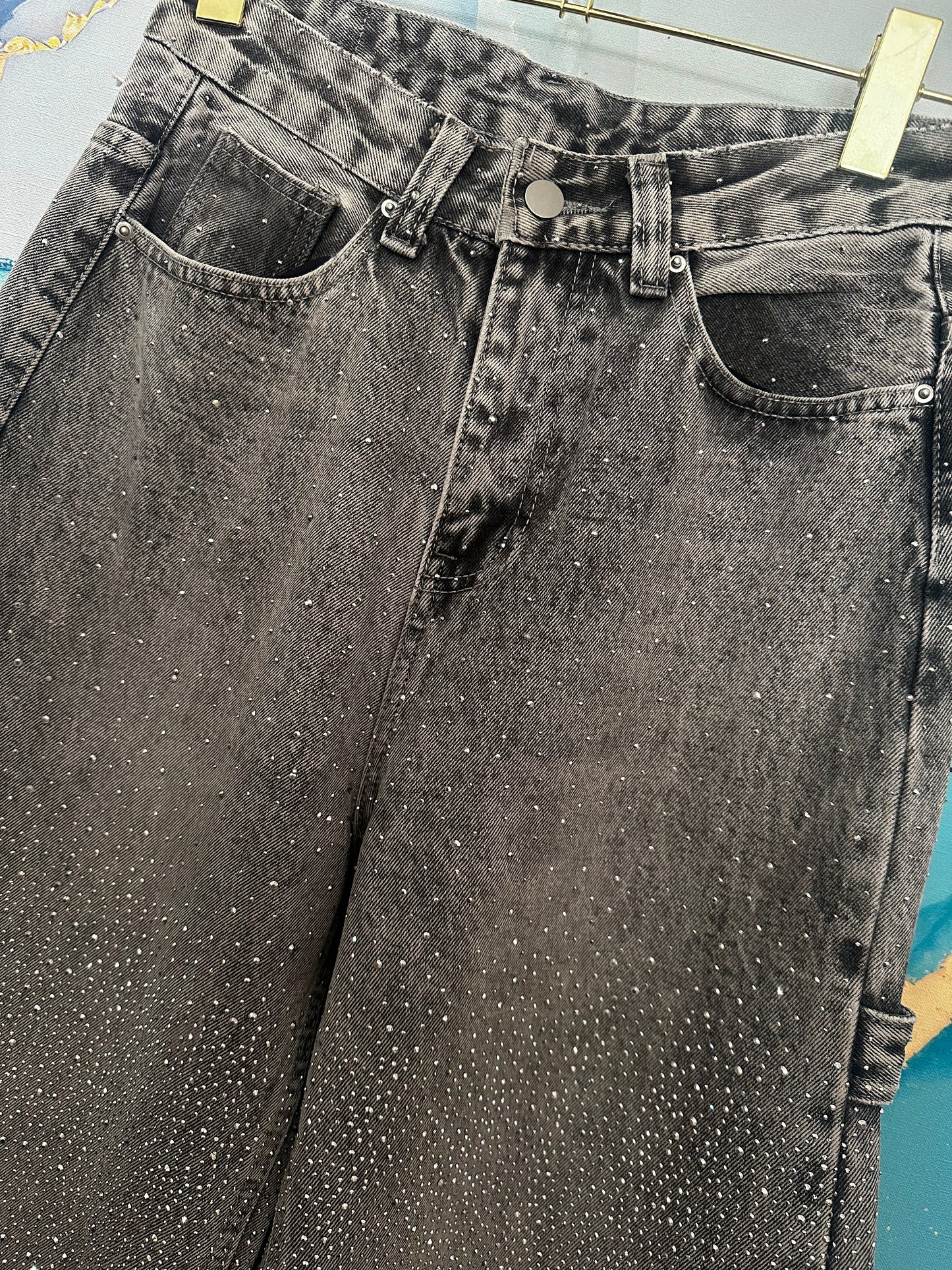 Denim glitter