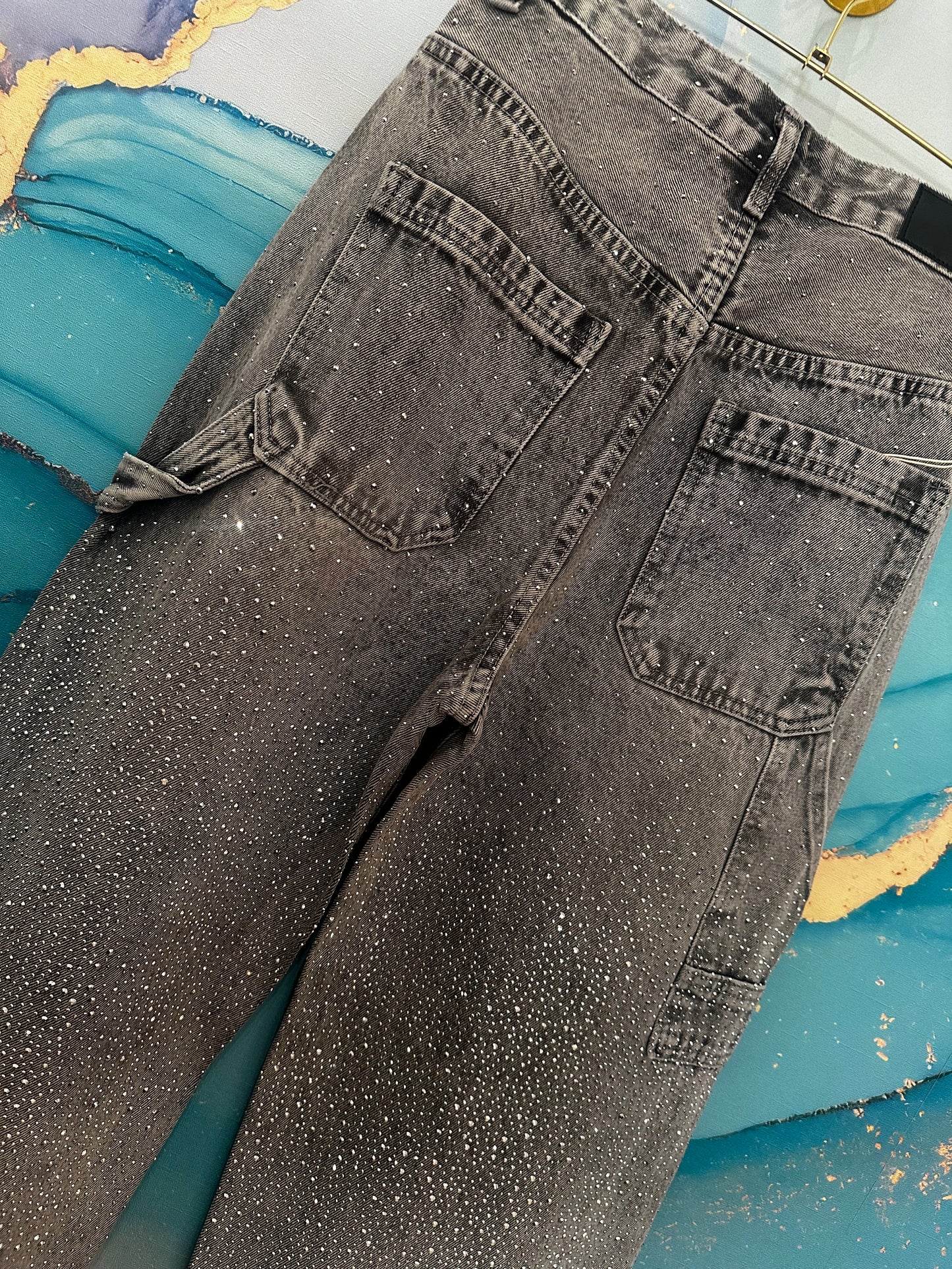 Denim glitter