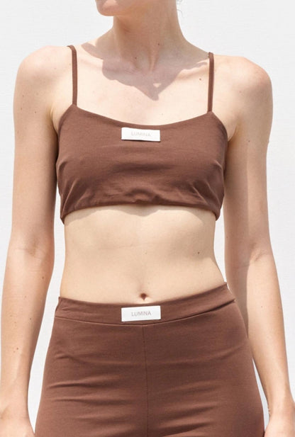 Top crop e Bremuda con logo