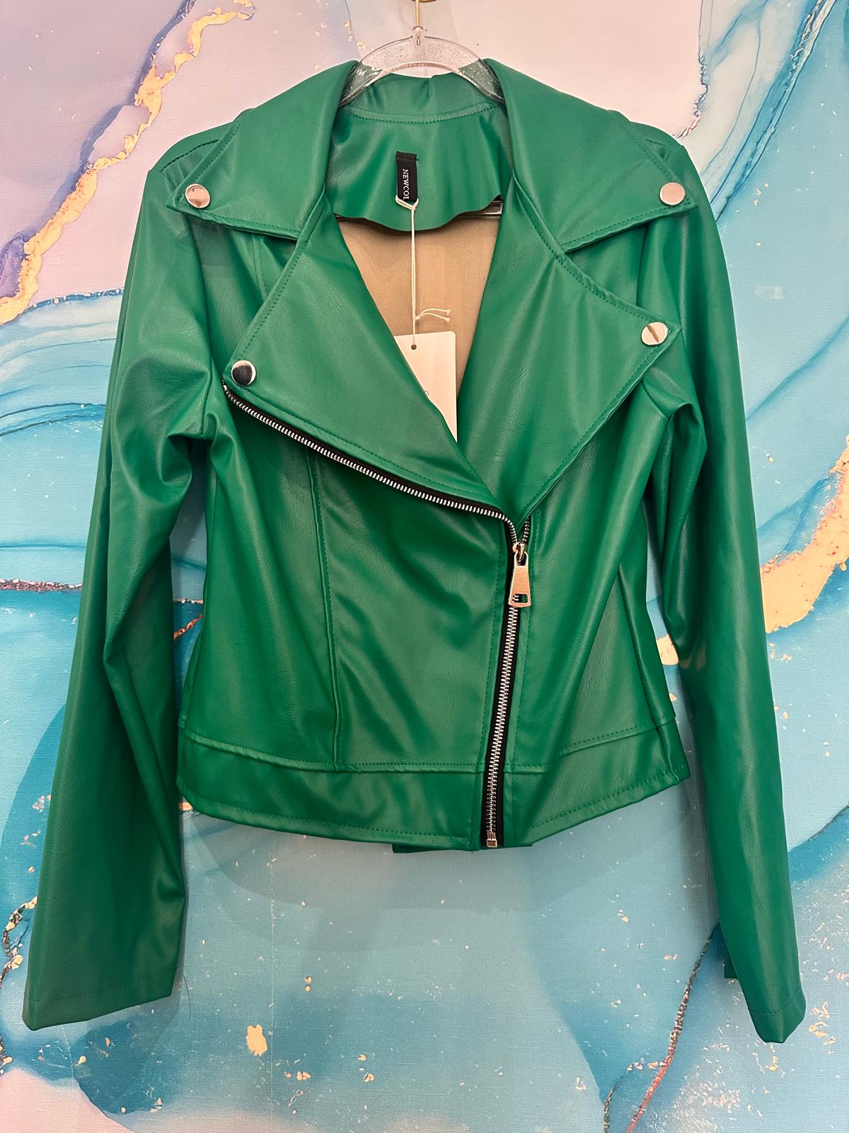 Giacca modello biker in ecopelle